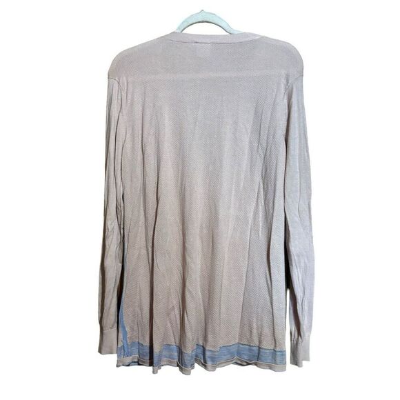 CAbi Cardigan Womens Large Lucy Salmon Periwinkle Button Sweater Cotton Blend - Picture 5 of 8